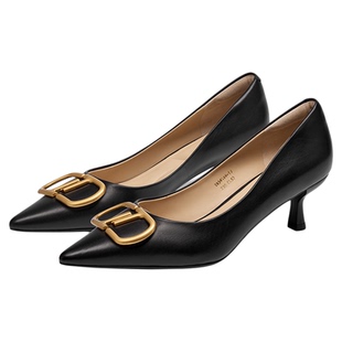 【第六感】蹀愫尖头小猫跟高跟鞋职业单鞋TA54514-13