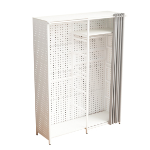 全金属衣帽架加厚钢架开放式洞洞板防尘帘衣柜落地衣架卧室置物架