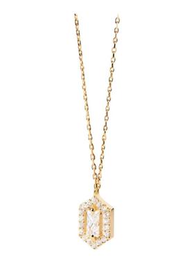 PD西班牙盾牌锆石小众风项链