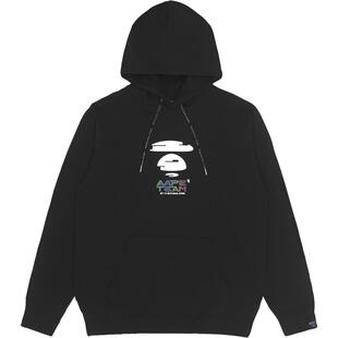 Aape旗舰店男装秋季猿人彩色字母印花立体图案连帽卫衣3884XXJ