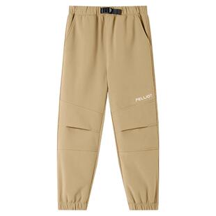 伯希和儿童软壳裤秋冬季新款男童女童轻盈保暖摇粒绒内里裤子