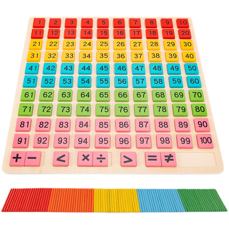 儿童1-100加减法运算玩具 学前认数字汉字识字益智力蒙氏算术教具