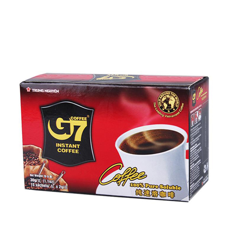 越南进口中原g7黑咖啡特浓速溶