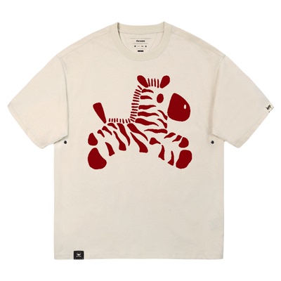 春夏季男女情侣落肩圆领短袖T恤