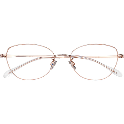 超轻猫眼金丝眼镜女可配度数
