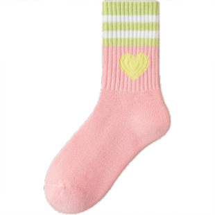 儿童袜子女童袜冬季加绒加厚保暖毛圈中筒袜女孩宝宝棉袜长筒加长