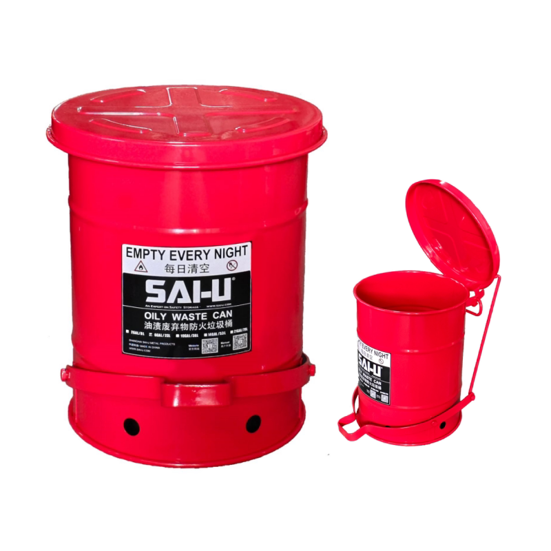 SAI-U 工业实验室危化废弃物防燃烧耐酸碱防爆防火生化脚踏垃圾桶
