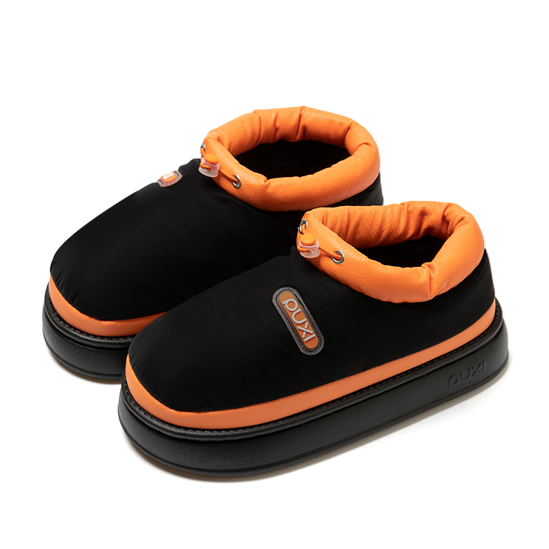 朴西情侣棉鞋冬季加绒保暖居家棉拖厚底防滑户外防水耐磨雪地靴男