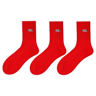 Dickies长筒袜男款2026新款学生运动篮球袜防臭棉质白色长袜子男