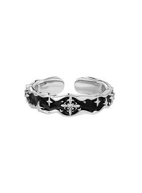 复古鸢尾花戒指女925纯银