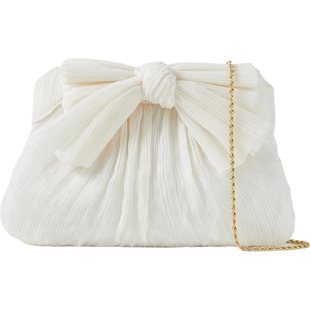 【38开门红】LOEFFLER RANDALL女士蝴蝶结缀饰细褶欧亘纱手拿包