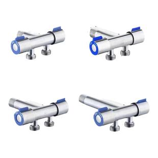 加长角阀一进二出双控三通分水阀洗衣机双头双出水分流器一分二