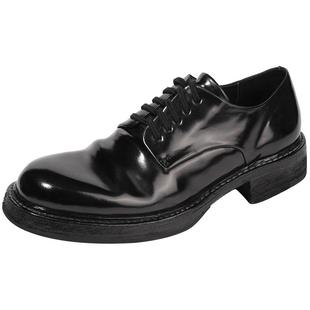 dreambox钧博vibram高端马臀皮休闲皮鞋手工固特异皮底男士德比鞋