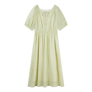 秋水伊人奥莱三亚海边度假连衣裙夏超仙多巴胺收腰短袖裙子