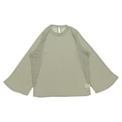 MOCA春季喇叭开叉宽袖透视上衣