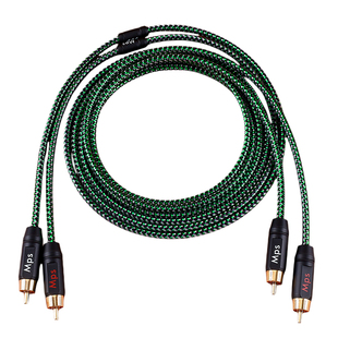 Mps发烧级6N单晶铜RCA双莲花二对二公对公功放HiFi音响信号音频线