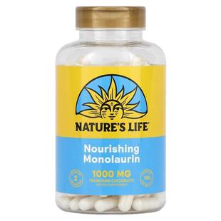 Nature'sLife单月桂酸甘油酯胶囊源于椰子补剂肠道菌群平衡帮助