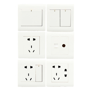 粤奇胜雅致K2.0系列白色二三插五孔大板开关插座86型暗装家装面板