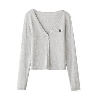 Hollister秋冬季小海鸥长袖针织开衫套头针织衫薄款女装上衣外套