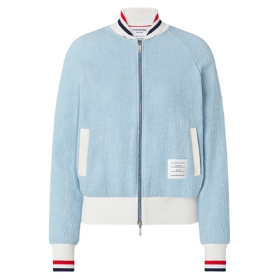 [12期免息][早秋新品]THOM BROWNE 女士棉质粗花呢飞行员夹克