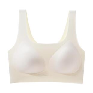 隐形不透粉底液内衣女无痕薄款大胸显小收副乳防下垂背心式文胸罩