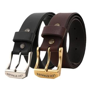 李维斯levis皮带男黑色棕色针扣牛仔裤腰带复古男士裤带男式男款
