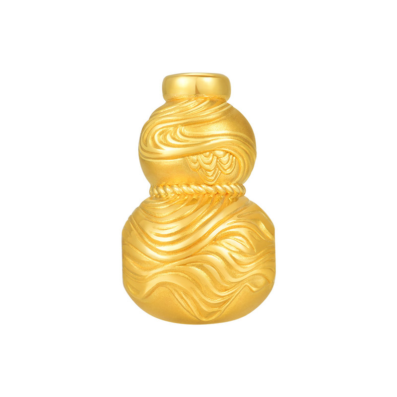 明牌珠宝葫芦路路通硬金串珠 逍遥游黄金三通足金转运珠AFP1486