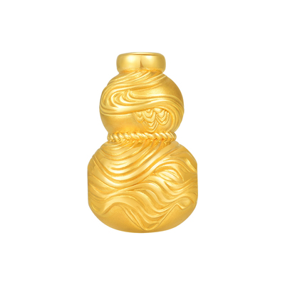 明牌珠宝葫芦路路通硬金串珠 逍遥游黄金三通足金转运珠AFP1486