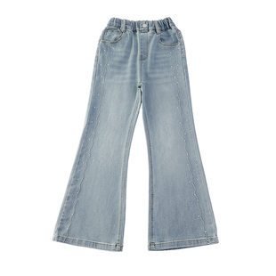 女童微喇牛仔裤春秋2026新款初中生女孩裤子儿童喇叭裤春季中大童
