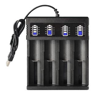 18650锂电池 快充充电器带充电显示强光手电筒小风扇头灯通用3.7V