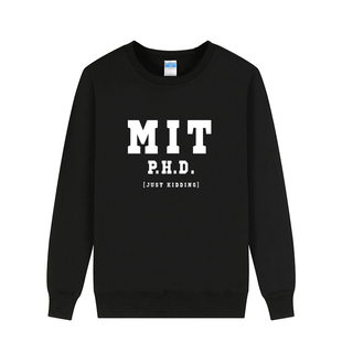 MIT麻省理工学院卫衣套头圆领校服冬季加绒加厚青少年情侣装外套