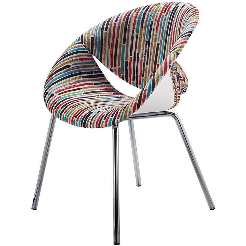 直销时尚亚麻布休闲椅办公椅会客接待培训员工椅餐椅咖啡椅B189-5