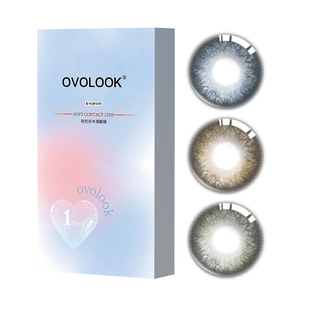 OVOLOOK美瞳半年抛正品三明治混血棕绿大直径旅行隐形眼镜旗舰店F