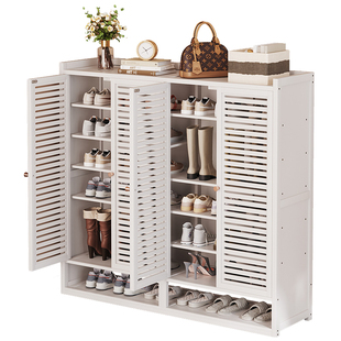 鞋柜家用门口外新款2025爆款楼道多层白色走廊鞋架子入户室内竹窄