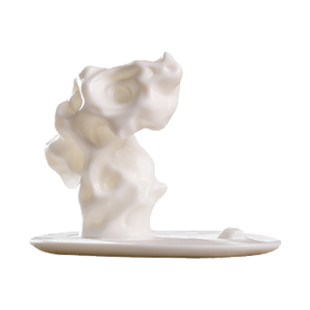 中式禅意羊脂玉瓷香插太湖石手工线香器桌面摆件茶道饰品日式香插