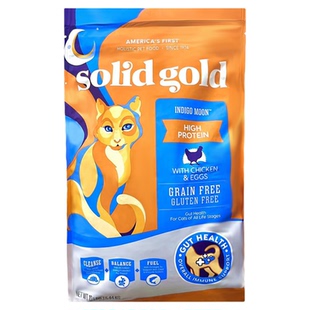 SolidGold素力高鸡肉猫粮金装金素高蛋白全阶段三文鱼猫主粮12磅