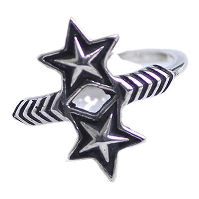 手作风纯银五角星尾戒