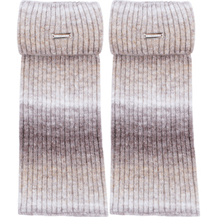 韩版金属标袜套女长筒秋冬针织个性渐变色羊毛保暖小腿套堆堆袜潮