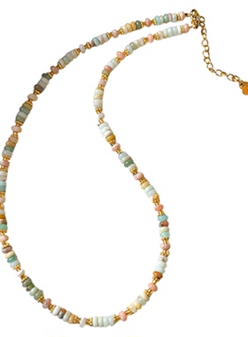 天然石串珠项链女复古韩系锁骨链