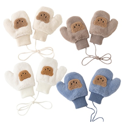 棉奇熊清仓女童加绒包指手套