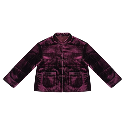 林典冬季新中式桑蚕丝盘扣棉衣女