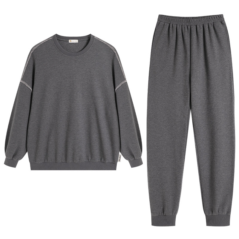 春秋季棉质套头衫情侣家居服套装