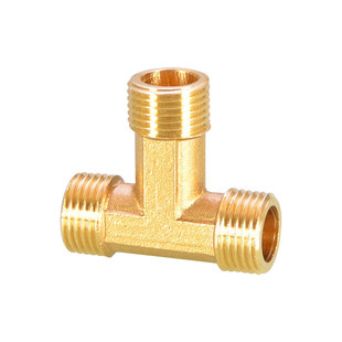 黄铜4分加长三通三外牙内外丝延长铜三通DN15内外螺纹铜接头配件