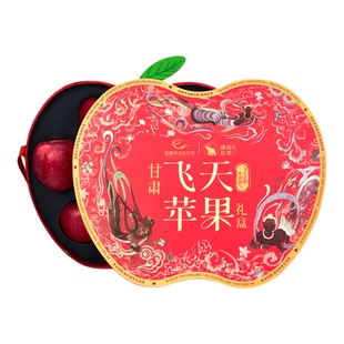 敦煌飞天苹果礼盒乐舞升苹甘肃静宁新鲜水果节日礼物平安果甜脆果