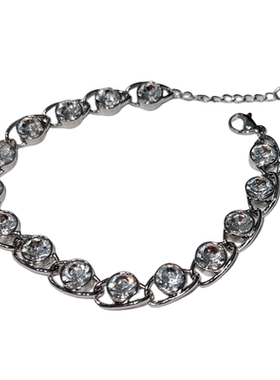 魅芽仙骨精致圆锆银色手链