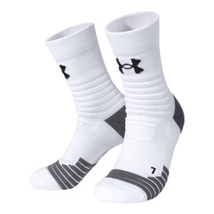 安德玛运动袜中筒高帮袜羽毛球跑步棉加厚毛巾底男士专业篮球袜子