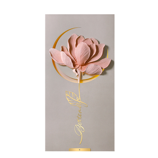 福雕轻奢现代奶油风玄关立体浮雕装饰画正对门灯光过道挂画背景墙