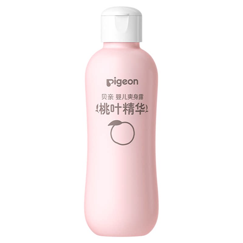 贝亲桃叶精华爽身露 桃子水洗发沐浴二合一液体爽身粉新生儿专用