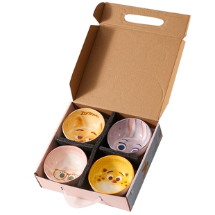 疯狂动物城陶瓷碗具套装家用可爱釉下彩儿童米饭碗高颜值伴手礼物