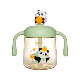 贝亲熊猫牛奶杯婴儿童直饮吸管杯1宝宝早餐喝奶水杯3岁奶瓶可加热